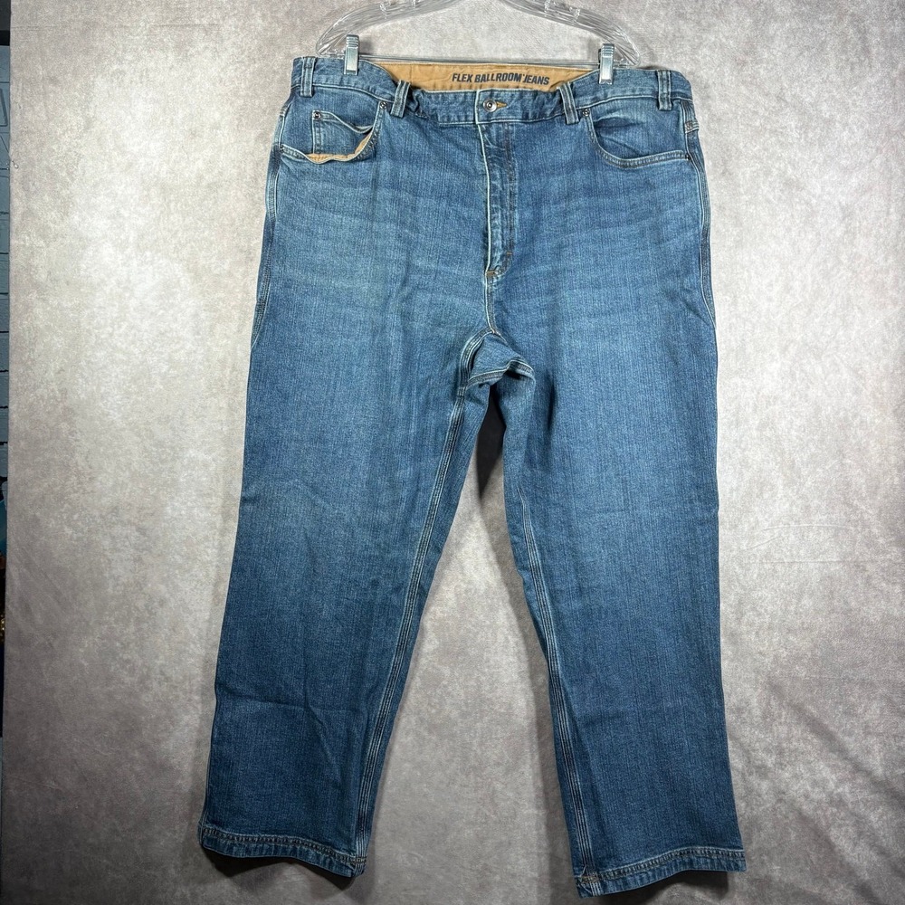 Duluth Trading Co. Flex Ballroom Jeans Mens 44X30 Blue Denim Relaxed Fit Work